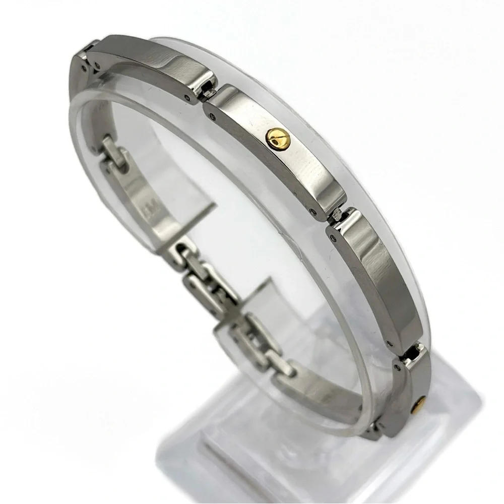 Morellato Stainless Steel and Gold Men’s Link Bracelet Italian Designer Vintage